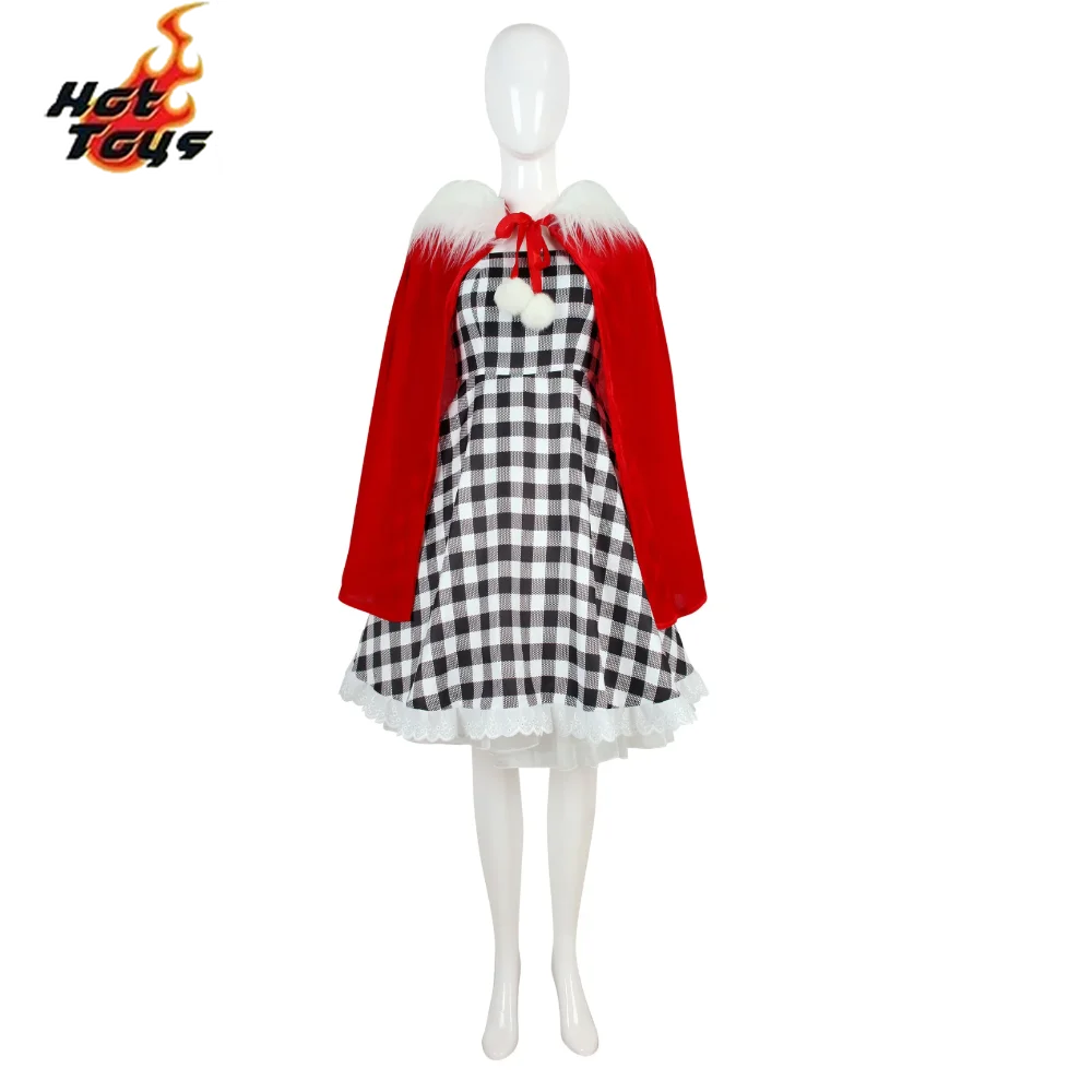 Christmas New Year Cindy Lou Who Cosplay Cindy Plaid Dress Red Cloak Outfit Children and Adult Halloween Party Suit
Christmas New Year Cindy Lou Who Cosplay Cindy Plaid Dress Red Cloak Outfit Children and Adult Halloween Party Suit