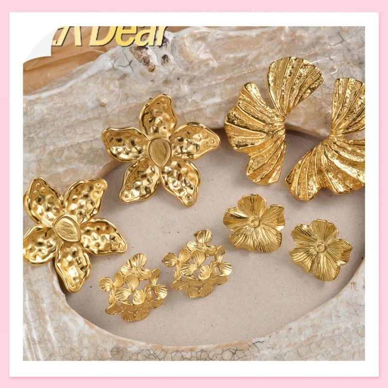 Wind Golden Karst Flower Geometric Texture Earrings Exaggerated Retro Design Stainless Steel Earrings Women
Wind Golden Karst Flower Geometric Texture Earrings Exaggerated Retro Design Stainless Steel Earrings Women