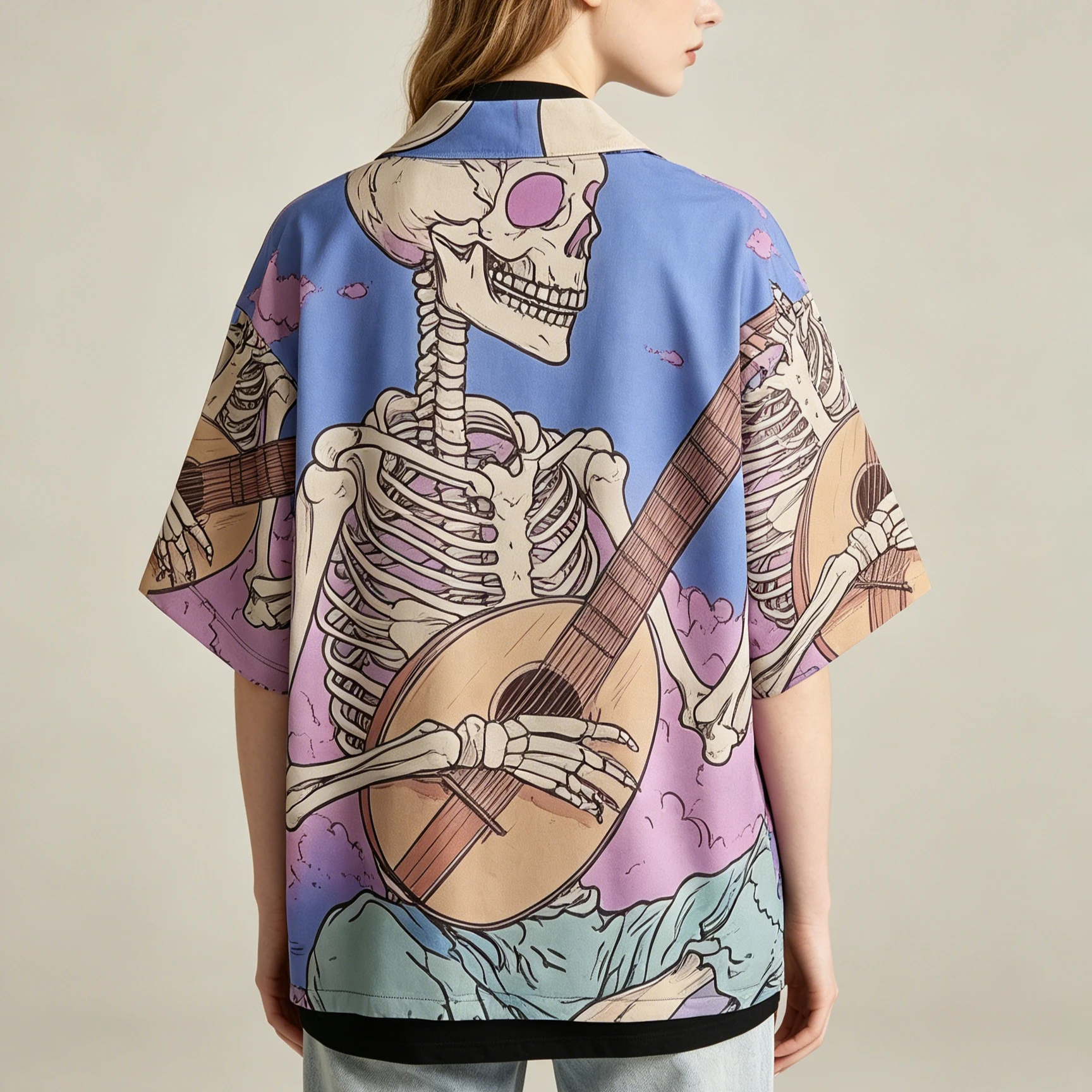 Japanese Traditional Clothing Men Women Casual Loose Kimono 2026 Skull Playing Guitar Printed Summer Beach Cardigan Haori
Japanese Traditional Clothing Men Women Casual Loose Kimono 2026 Skull Playing Guitar Printed Summer Beach Cardigan Haori