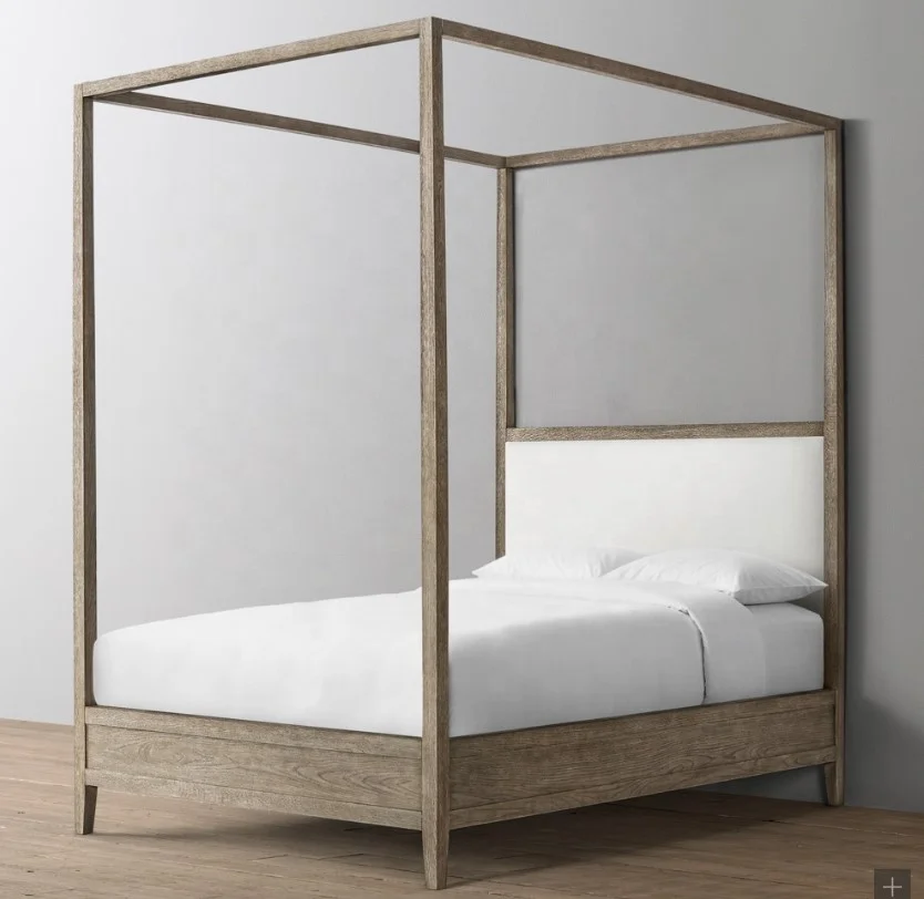 OE-Luxury Modern French Contemporary Canopy Bed with Brushed Grey Finish Solid Wood Upholstered Bed for Home Hotel Soft Style·
OE-Luxury Modern French Contemporary Canopy Bed with Brushed Grey Finish Solid Wood Upholstered Bed for Home Hotel Soft Style·