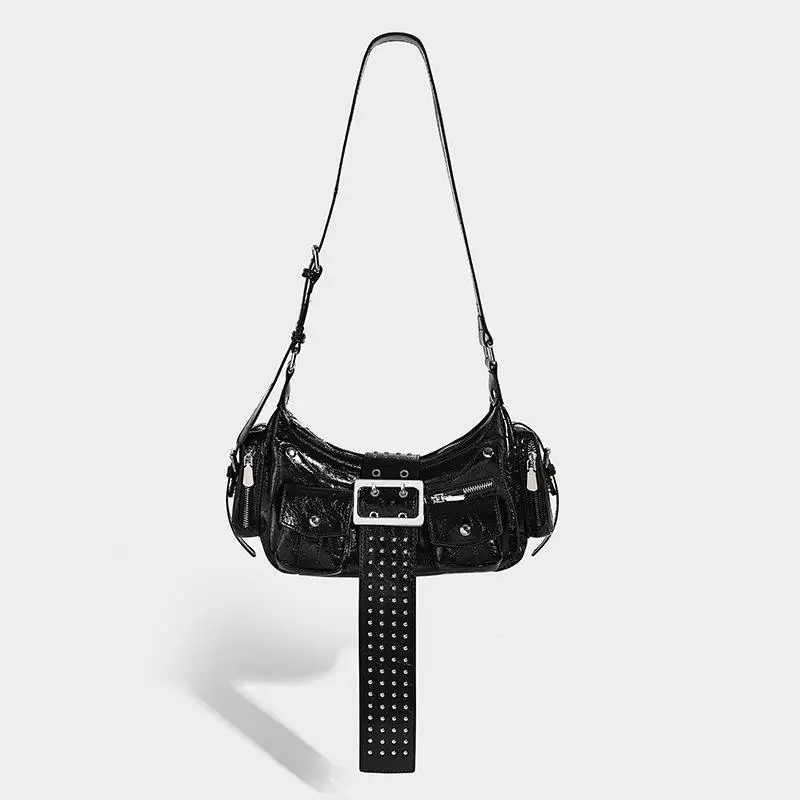Women's Y2K Biker Hobo Bag Rivet PU Leather Shoulder Crossbody Bag Multi Pockets Adjustable Strap for Daily Travel Casual Use
Women's Y2K Biker Hobo Bag Rivet PU Leather Shoulder Crossbody Bag Multi Pockets Adjustable Strap for Daily Travel Casual Use