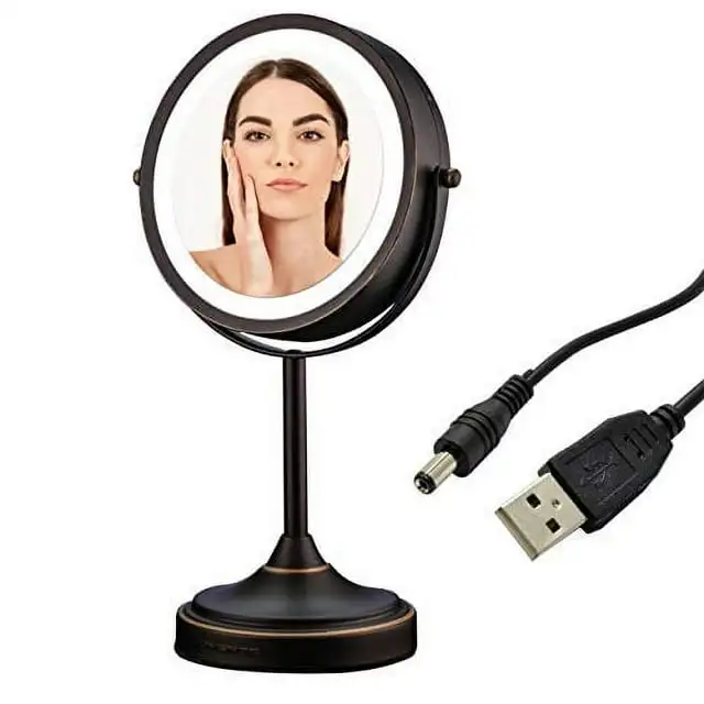 OVENTE Espejo Facial de Mesa con Luz LED de 7", Aumento de 1x 7x, Bronce Antiguo MCTR70ABZ1X7X
OVENTE Espejo Facial de Mesa con Luz LED de 7", Aumento de 1x 7x, Bronce Antiguo MCTR70ABZ1X7X