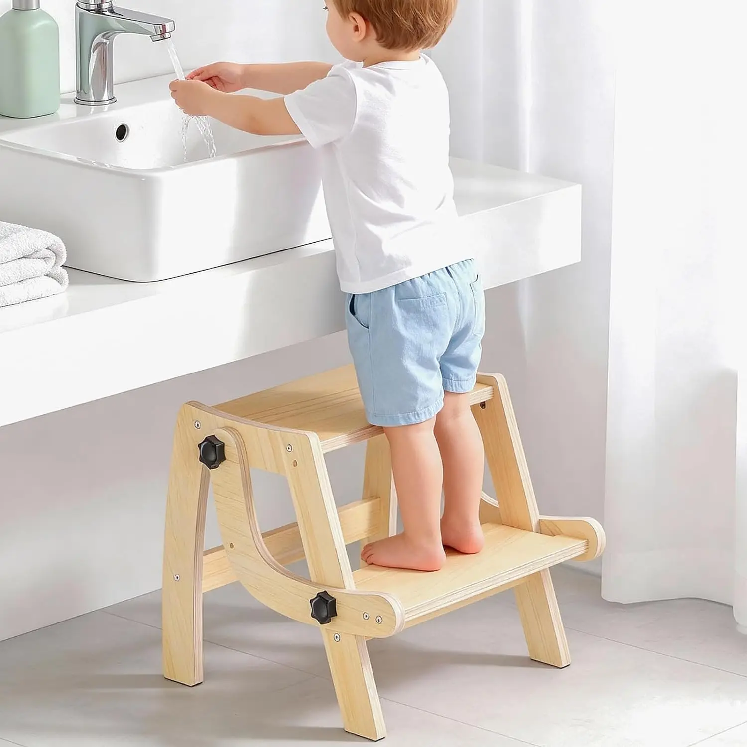 Toddler Step Stool, Foldable Step Stool for Kids, Convert to Chair, Toddler Stool for Bathroom Sink & Potty Training, W
Toddler Step Stool, Foldable Step Stool for Kids, Convert to Chair, Toddler Stool for Bathroom Sink & Potty Training, W