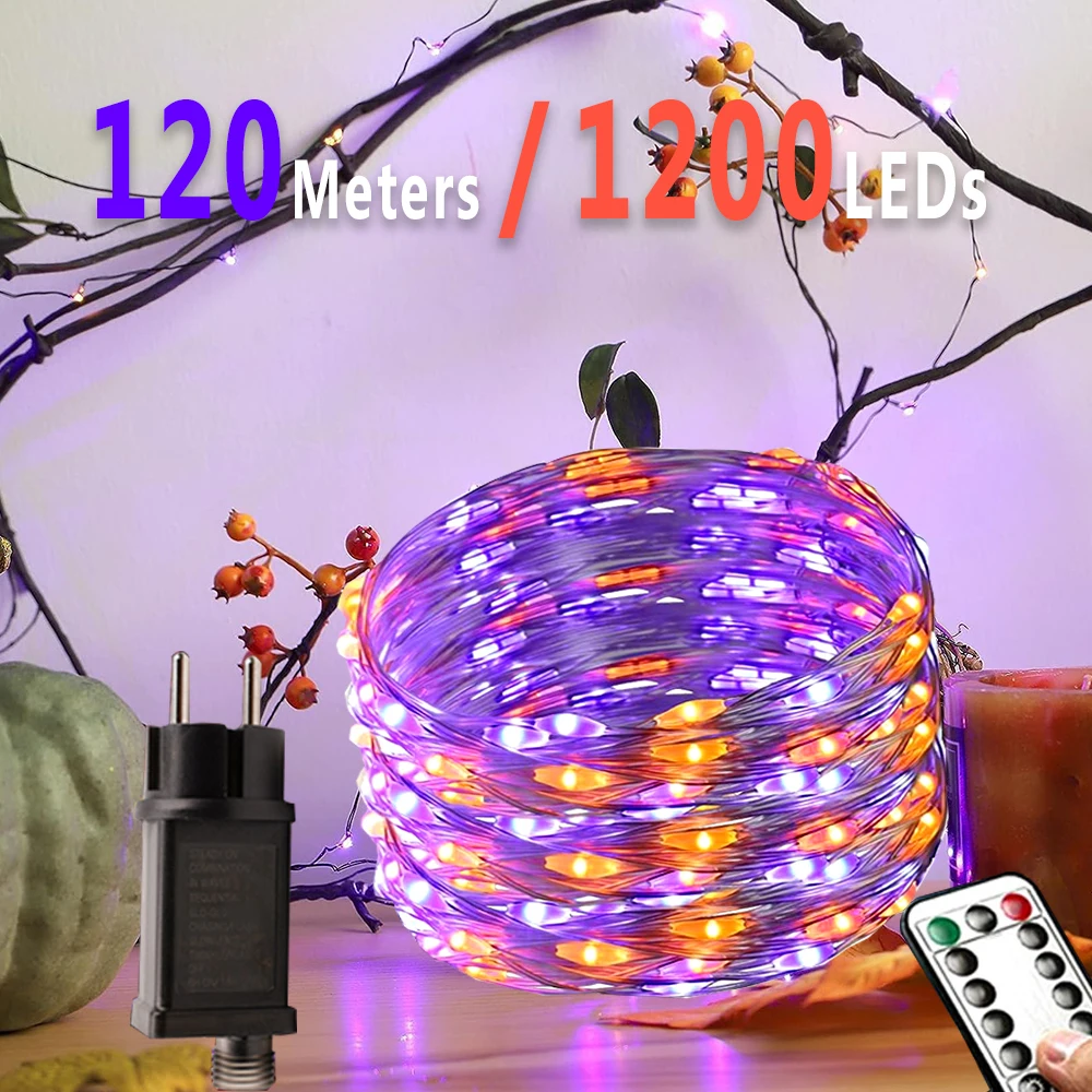 1200 LED Halloween Lights Outdoor, 8 Modes Fairy Lights, for Outdoor, Garden, Balcony Party Halloween Decor Purple and Orange
1200 LED Halloween Lights Outdoor, 8 Modes Fairy Lights, for Outdoor, Garden, Balcony Party Halloween Decor Purple and Orange