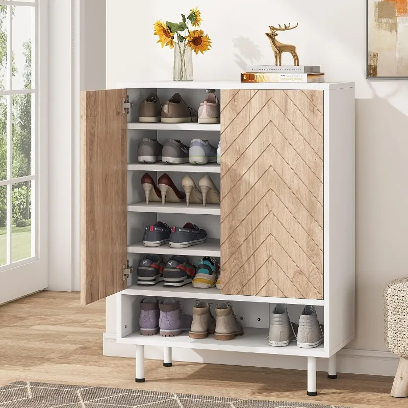 Shoe cabinet, 18 pairs of rack organizer with doors, 6 levels of modern storage racks for entrance hallway closets
Shoe cabinet, 18 pairs of rack organizer with doors, 6 levels of modern storage racks for entrance hallway closets