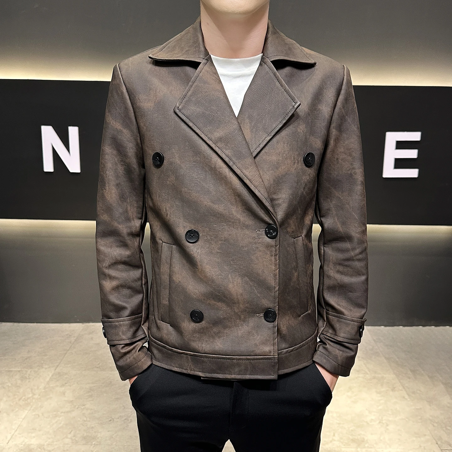 Men's PU Leather Jaet Slim Fit Casual Sle Faionable Youth Outerwear Autumn Winter New Arrival Ele Coat Top
Men's PU Leather Jaet Slim Fit Casual Sle Faionable Youth Outerwear Autumn Winter New Arrival Ele Coat Top