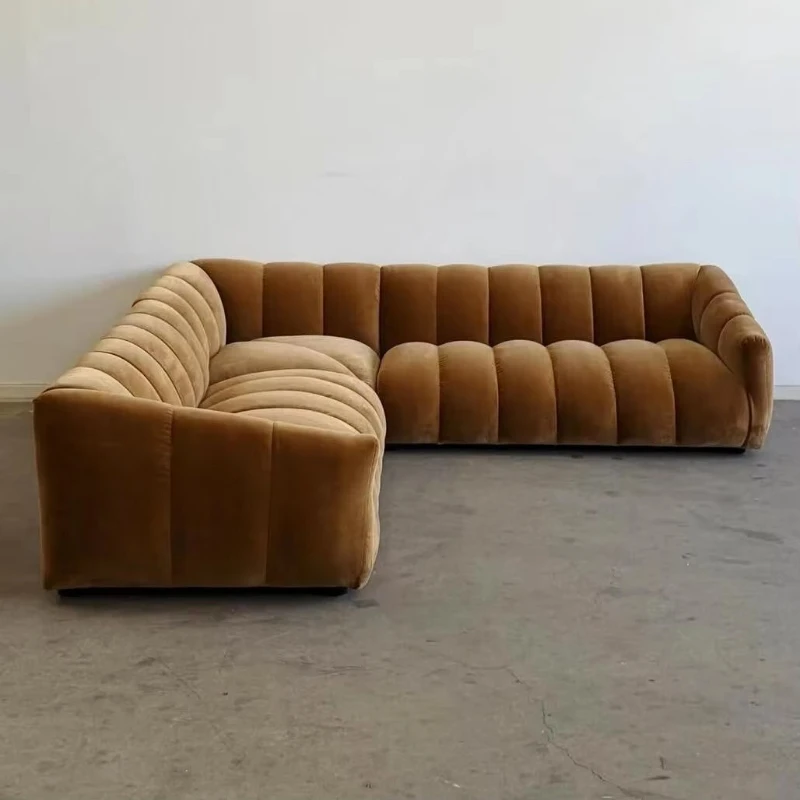Channel tufted combination sofa, oversized velvet L-shaped sofa, suitable for wholesale in villa living room
Channel tufted combination sofa, oversized velvet L-shaped sofa, suitable for wholesale in villa living room