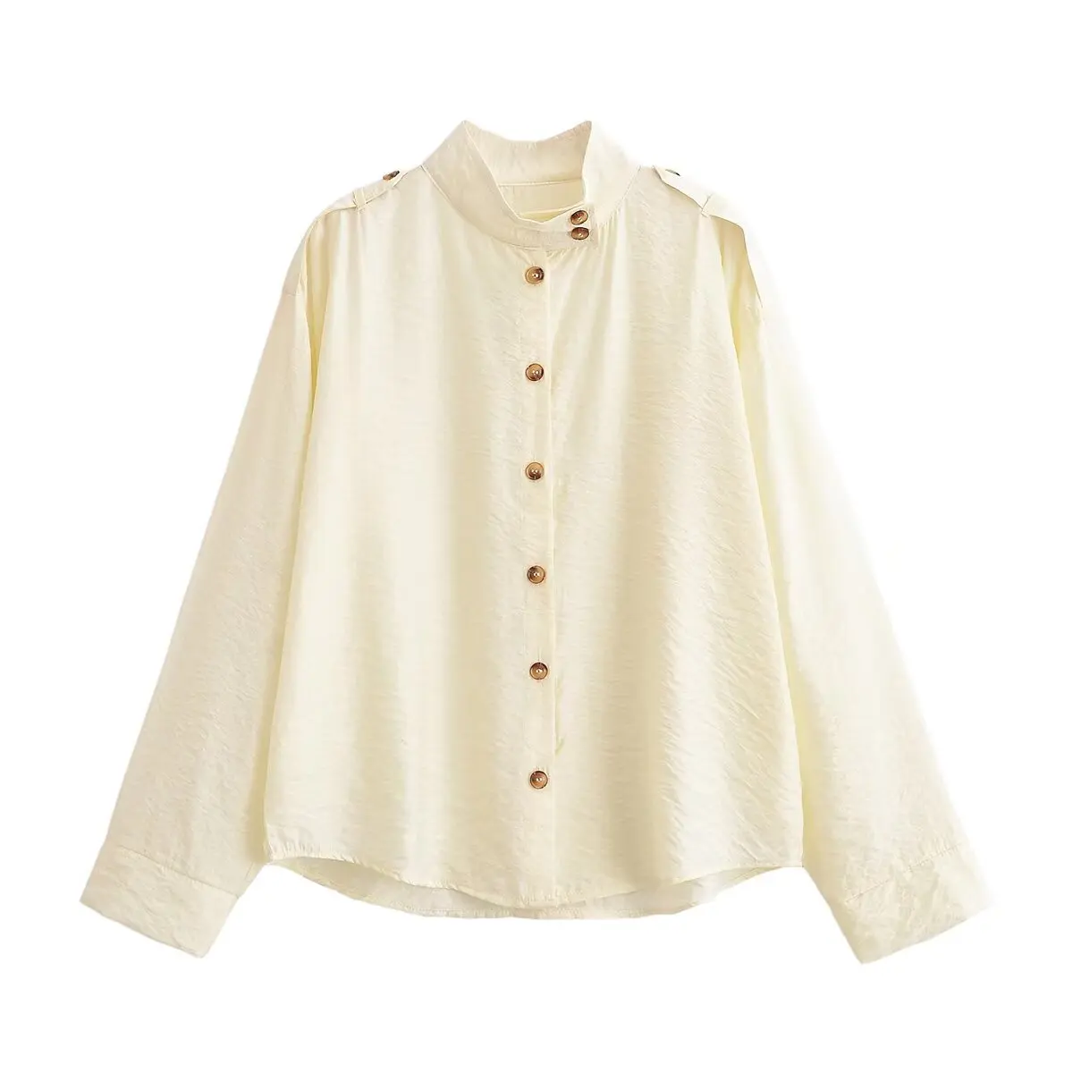 European American Style Fashion Stand Collar Single Breasted Long Sleeve Shirt Women New Loose Blouse Top
European American Style Fashion Stand Collar Single Breasted Long Sleeve Shirt Women New Loose Blouse Top