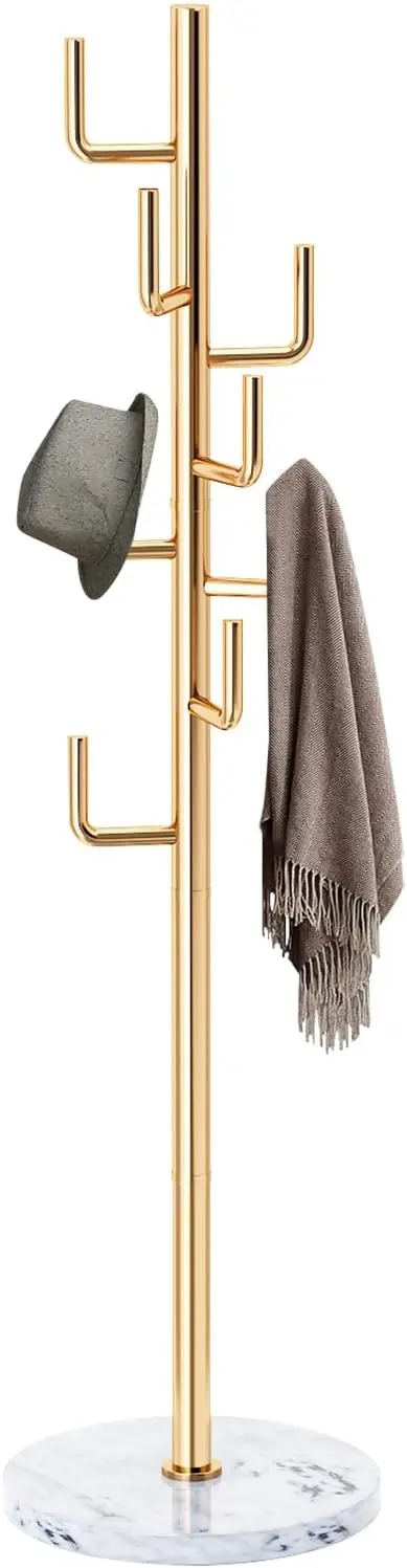 Modern Metal Coat Rack Freestanding with Natural Marble Base and 8 Hooks for Entryway Office
Modern Metal Coat Rack Freestanding with Natural Marble Base and 8 Hooks for Entryway Office