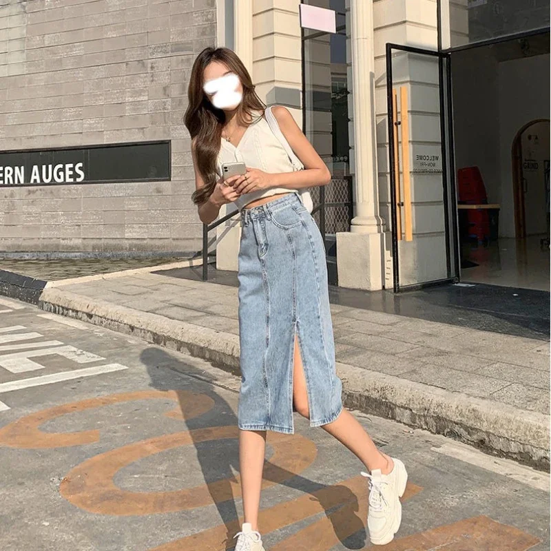 Woman Denim Skirt with Slit High Waist Jeans Skirts for Women Blue Cheap Modest 2025 Trend Stylish Premium Vintage Streetwear V
Woman Denim Skirt with Slit High Waist Jeans Skirts for Women Blue Cheap Modest 2025 Trend Stylish Premium Vintage Streetwear V