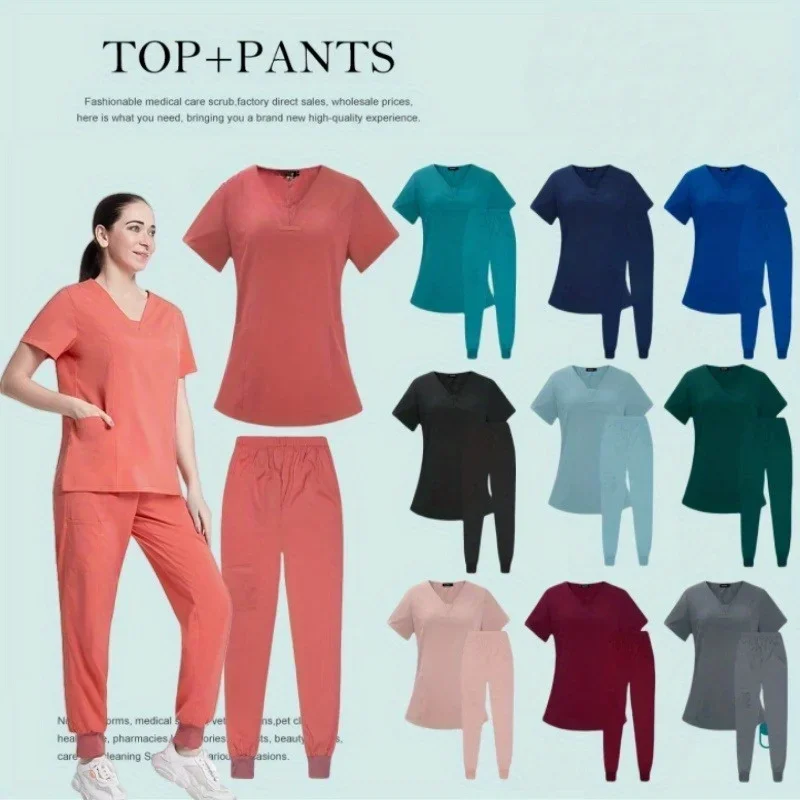 Solid Color Short Frosted Set Nurse Uniform Female Doctor Uniform Doctor Uniform Beauty Salon Work Set
Solid Color Short Frosted Set Nurse Uniform Female Doctor Uniform Doctor Uniform Beauty Salon Work Set