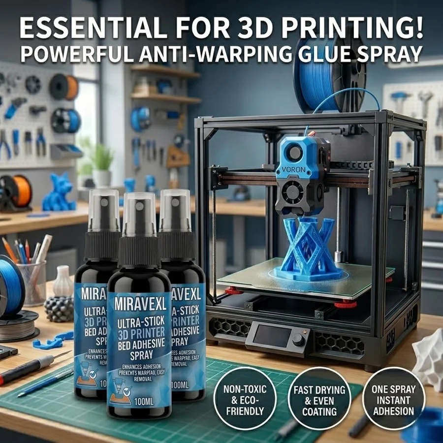 100ml Strong 3D Printer Adhesive Spray Suitable for PLA, ABS, PETG, TPU Filaments - Reduces Warping, Enhances Bed Adhesion
100ml Strong 3D Printer Adhesive Spray Suitable for PLA, ABS, PETG, TPU Filaments - Reduces Warping, Enhances Bed Adhesion
