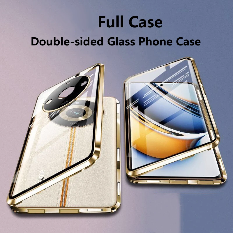 Metal Magnetic Bumper Phone Case For Realme 13 Pro Plus 5G Double-sided Tempered Glass Full Lens Protection Back Cover Cases
Metal Magnetic Bumper Phone Case For Realme 13 Pro Plus 5G Double-sided Tempered Glass Full Lens Protection Back Cover Cases