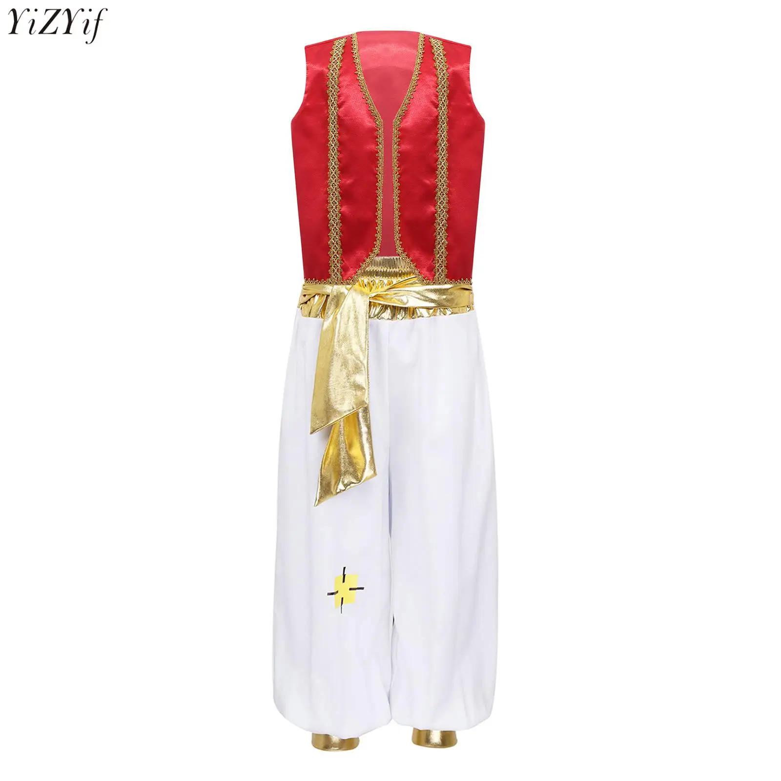 Girls Boys Arabian Prince Cosplay Costume V-neck Vest Waistcoat+Harem Pants for Halloween Carnival Stage Dress Up Performance
Girls Boys Arabian Prince Cosplay Costume V-neck Vest Waistcoat+Harem Pants for Halloween Carnival Stage Dress Up Performance