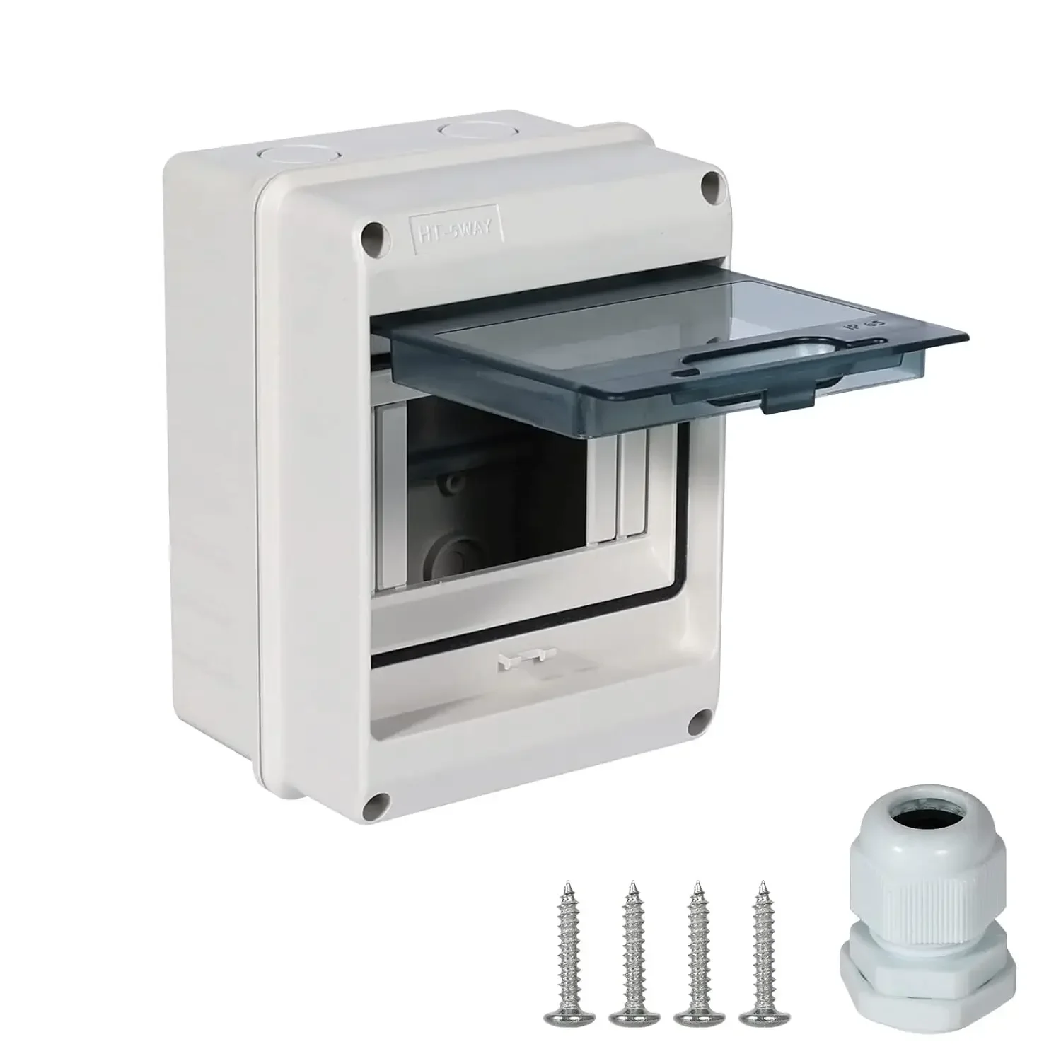 HT Series Junction Box 5/8WAY PC Plastic IP65 Waterproof Fuse Box with Terminal DIN Rail for Outdoor Garden Distribution Boxes
HT Series Junction Box 5/8WAY PC Plastic IP65 Waterproof Fuse Box with Terminal DIN Rail for Outdoor Garden Distribution Boxes