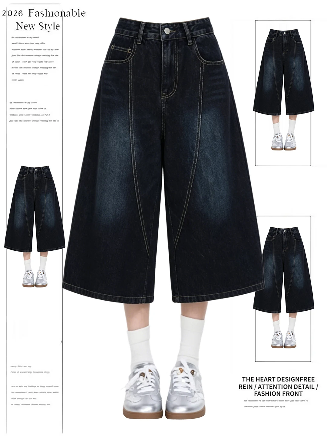 Retro American Embroidered Letter High Waist Wide Leg Casual Shorts Women's Summer Fashion Brand New Style Denim Seven-Foot P...
Retro American Embroidered Letter High Waist Wide Leg Casual Shorts Women's Summer Fashion Brand New Style Denim Seven-Foot P...