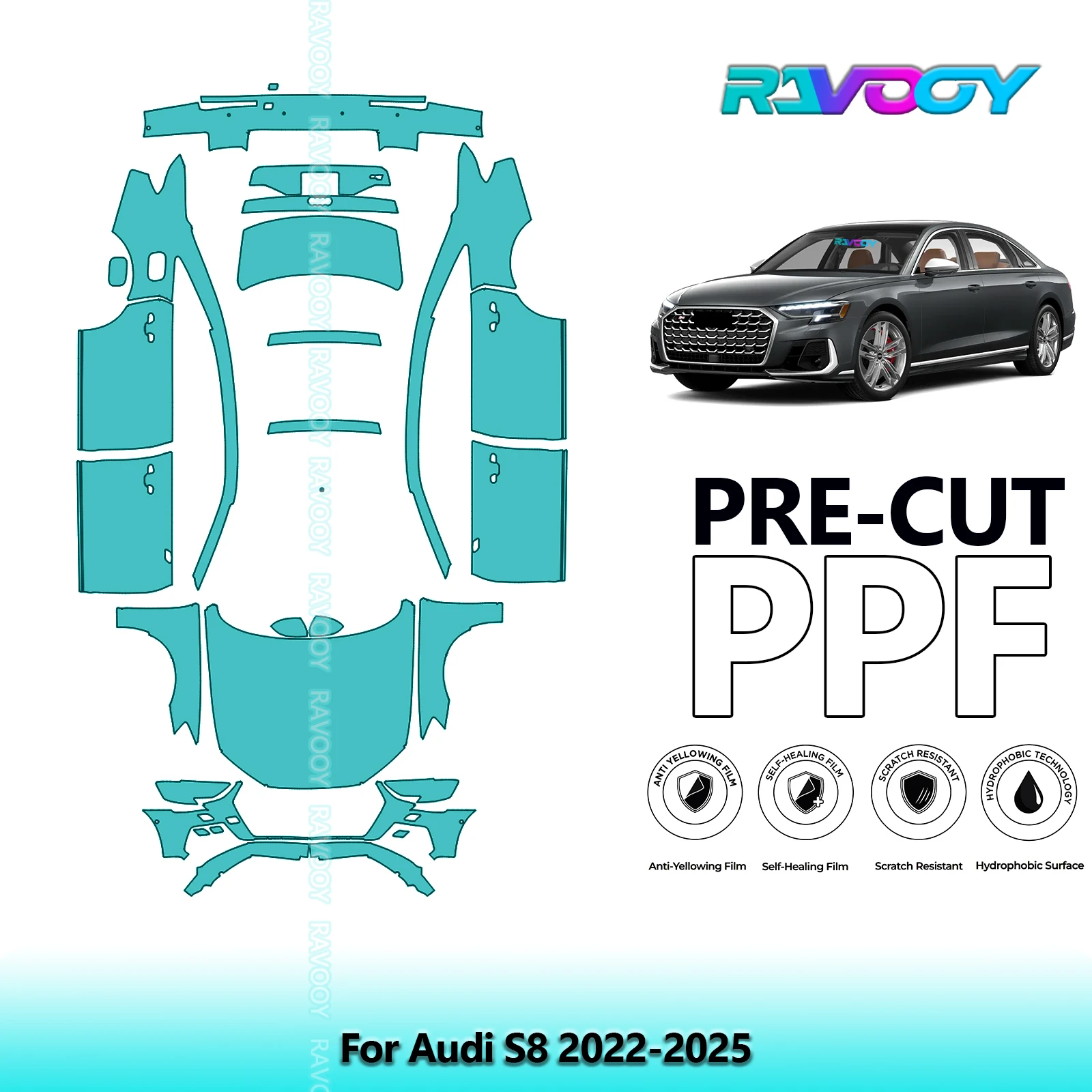 Full Vehicle Clear Bra Precut PPF Paint Protection Film For Audi S8 2022-2025
Full Vehicle Clear Bra Precut PPF Paint Protection Film For Audi S8 2022-2025