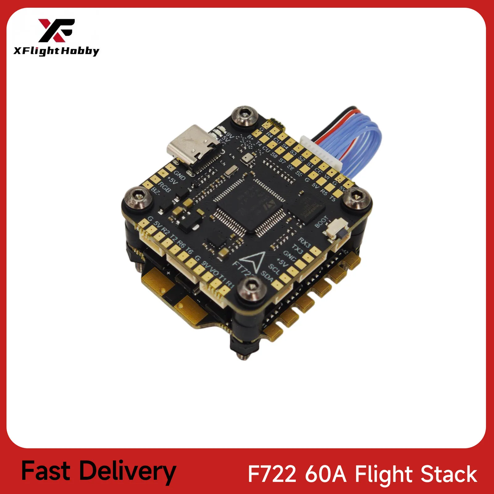 XFlight Hobby F722 Flight Stack 60A 4-in-1 ESC F722 Flight Control 3-6S Lipo 30.5x30.5mm ICM42688 Gyro BF INAV for RC FPV Racing
XFlight Hobby F722 Flight Stack 60A 4-in-1 ESC F722 Flight Control 3-6S Lipo 30.5x30.5mm ICM42688 Gyro BF INAV for RC FPV Racing