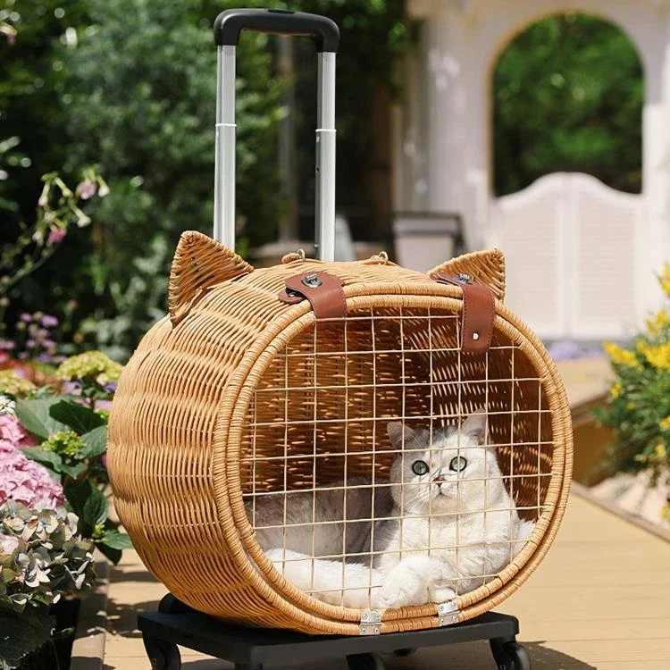 Trolley case cat bag out portable rattan cat cart breathable cage case out box pet
Trolley case cat bag out portable rattan cat cart breathable cage case out box pet