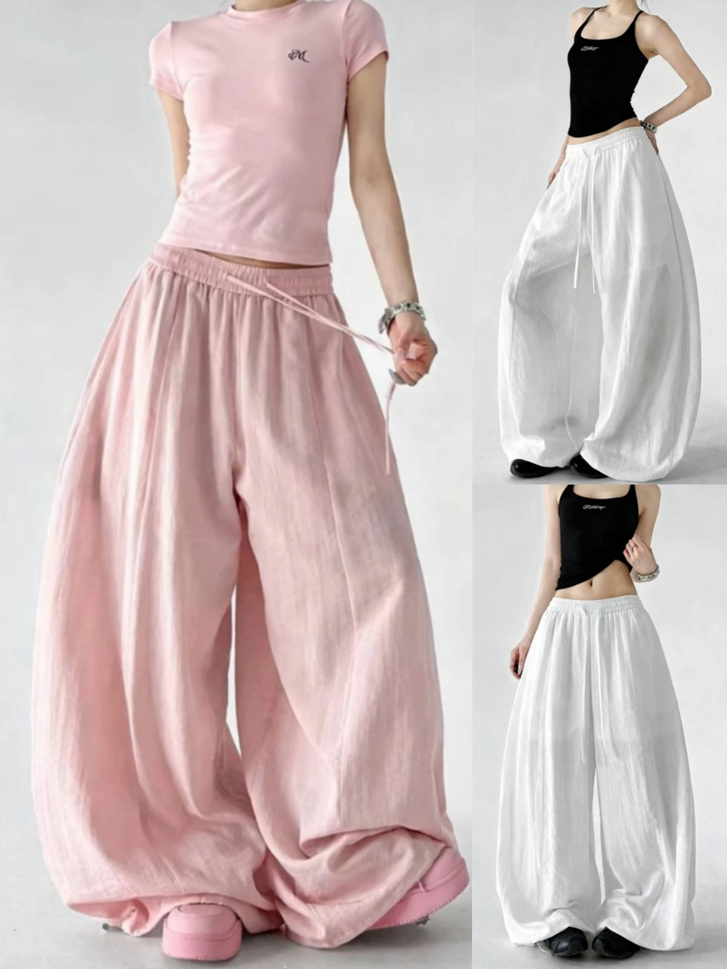 Pink Linen Wide Leg Pants Women's Loose Thin Feeling Lazy Style Casual Pants Summer New Arrival Comfortable Breathable High W...
Pink Linen Wide Leg Pants Women's Loose Thin Feeling Lazy Style Casual Pants Summer New Arrival Comfortable Breathable High W...