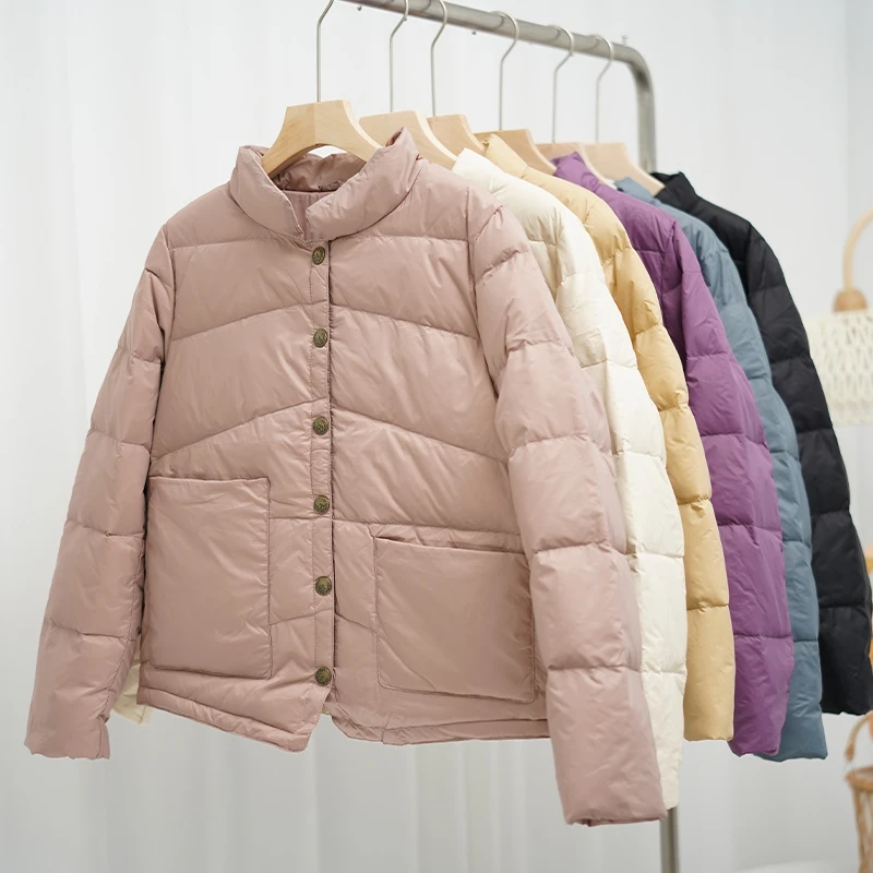2023 Autumn Winter Warm Down Coat Women Light Thin White Duck Down Jacket Ladies Single Breasted Puffer Parkas Short Outwears
2023 Autumn Winter Warm Down Coat Women Light Thin White Duck Down Jacket Ladies Single Breasted Puffer Parkas Short Outwears