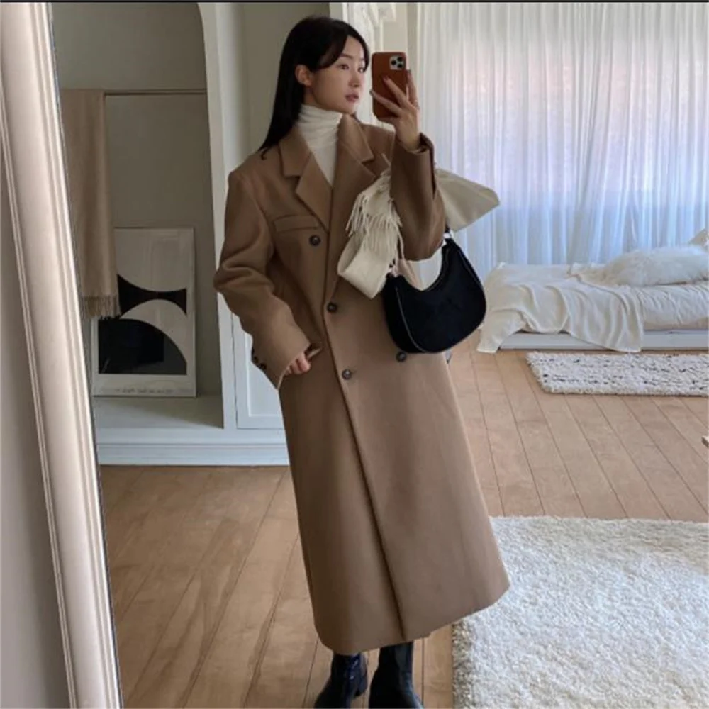 winter new long woolen coat women's loose double-breasted straight thickened to the ankle retro coat casaco inverno
winter new long woolen coat women's loose double-breasted straight thickened to the ankle retro coat casaco inverno