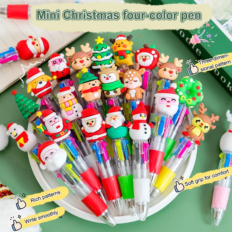 5Pcs Christmas Mini 4 Color Ballpoint Pen Cute Cartoon Elk Santa Claus 6 Color Retractable Pen Student Stationery Supplies
5Pcs Christmas Mini 4 Color Ballpoint Pen Cute Cartoon Elk Santa Claus 6 Color Retractable Pen Student Stationery Supplies