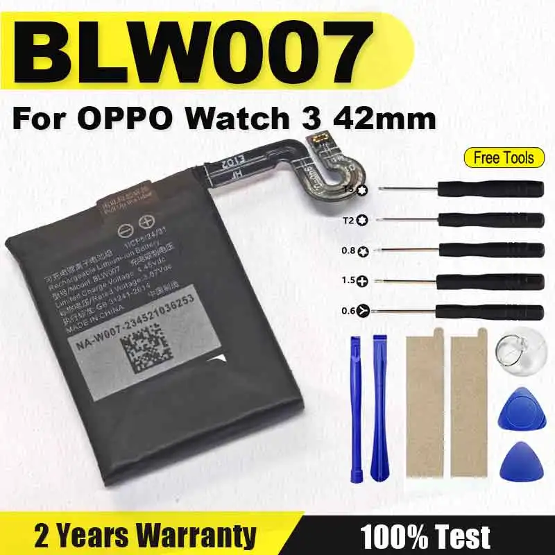 Совершенно новый высококачественный аккумулятор BLW007 для умных часов OPPO Watch 3 42 мм Watch3 + бесплатные инструменты
Совершенно новый высококачественный аккумулятор BLW007 для умных часов OPPO Watch 3 42 мм Watch3 + бесплатные инструменты