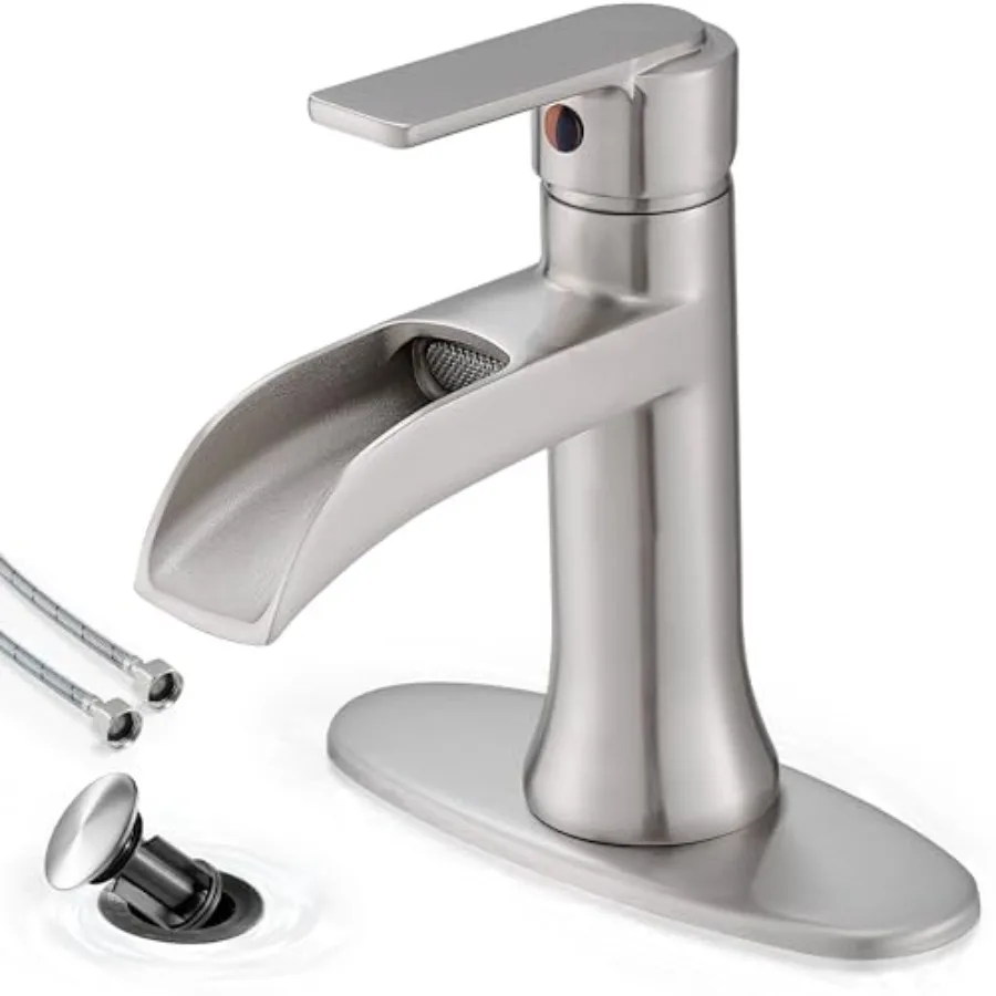 Bathroom Waterfall Faucet Single Handle, Faucet Bathroom Brass 1 Hole or 4 Inch 3 Hole Bathroom Sink Faucet, Restroom Faucets f
Bathroom Waterfall Faucet Single Handle, Faucet Bathroom Brass 1 Hole or 4 Inch 3 Hole Bathroom Sink Faucet, Restroom Faucets f