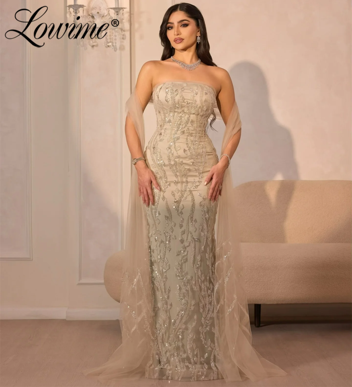2026 New Customized Strapless Beaded Evening Dress Champagne Mermaid Formal Party Dresses Engagement Prom Gown For Women Elegant
2026 New Customized Strapless Beaded Evening Dress Champagne Mermaid Formal Party Dresses Engagement Prom Gown For Women Elegant