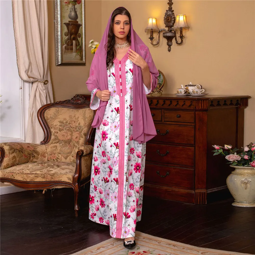 Eid Mubarak 2024 Muslim Floral Printed Hijab Abaya Women Maxi Dresses Hijab V-neck Kaftan Turkey Dubai Ramadan Kaftan Party Gown
Eid Mubarak 2024 Muslim Floral Printed Hijab Abaya Women Maxi Dresses Hijab V-neck Kaftan Turkey Dubai Ramadan Kaftan Party Gown