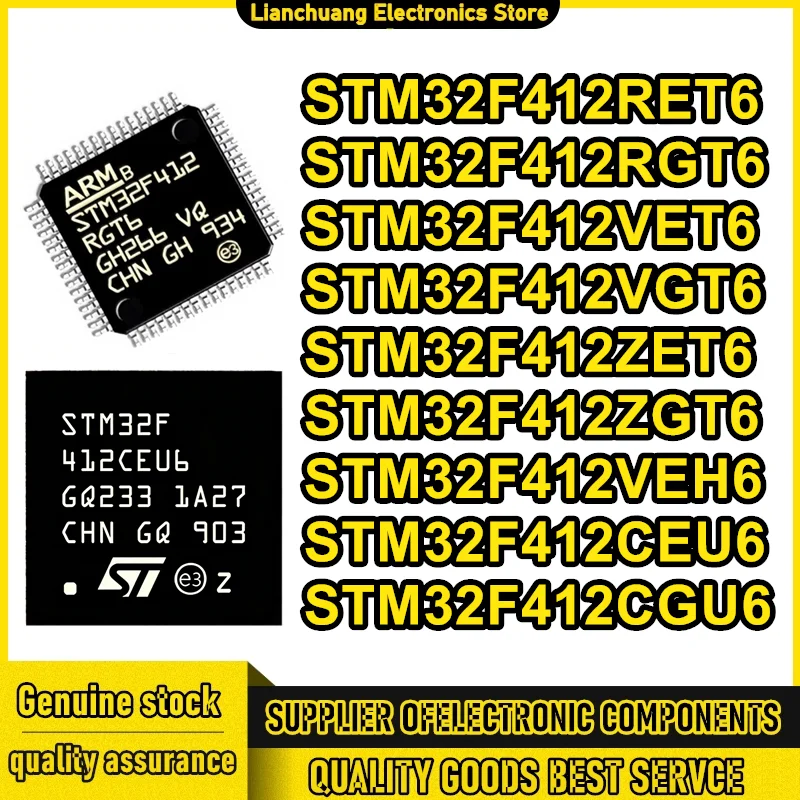 STM32F412RET6 STM32F412RGT6 STM32F412VET6 STM32F412VGT6 STM32F412ZET6 STM32F412ZGT6 STM32F412VEH6 STM32F412CEU6 STM32F412CGU6
STM32F412RET6 STM32F412RGT6 STM32F412VET6 STM32F412VGT6 STM32F412ZET6 STM32F412ZGT6 STM32F412VEH6 STM32F412CEU6 STM32F412CGU6