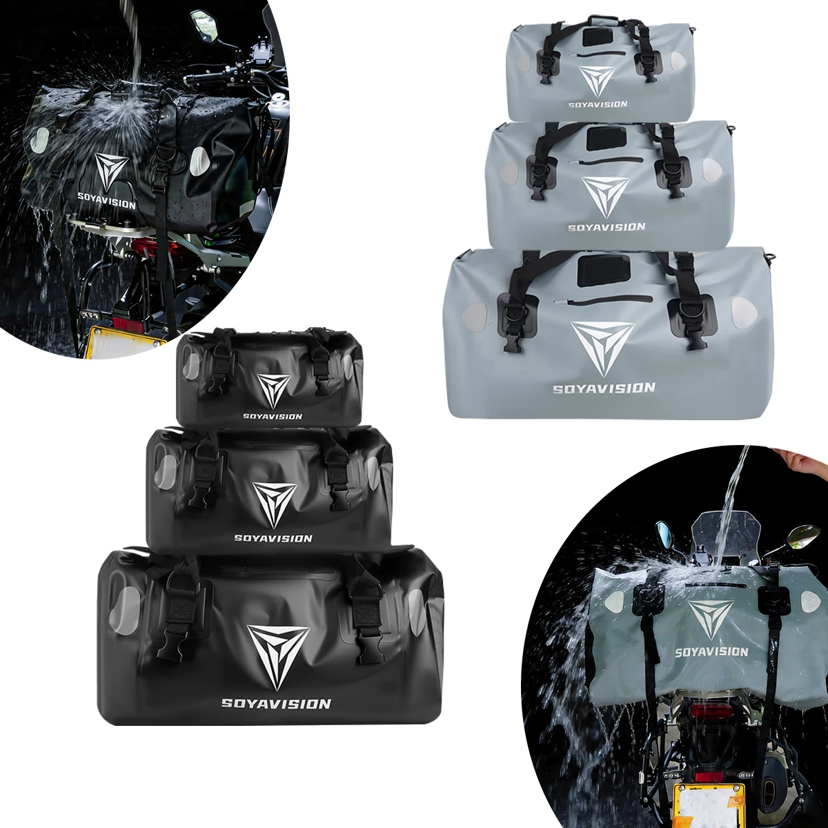 SOYAVISION Universal Black/Grey Motorcycle Waterproof Saddle Bag 20L/50L/100L Luggage Box Free Combination Bag
SOYAVISION Universal Black/Grey Motorcycle Waterproof Saddle Bag 20L/50L/100L Luggage Box Free Combination Bag