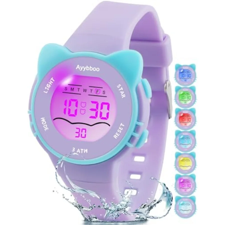 Digital Analog Watches for Girls Boys, 7 Color Lights Waterproof Cute Wristwatches for with Alarm Stopwatch, Great Present for
Digital Analog Watches for Girls Boys, 7 Color Lights Waterproof Cute Wristwatches for with Alarm Stopwatch, Great Present for