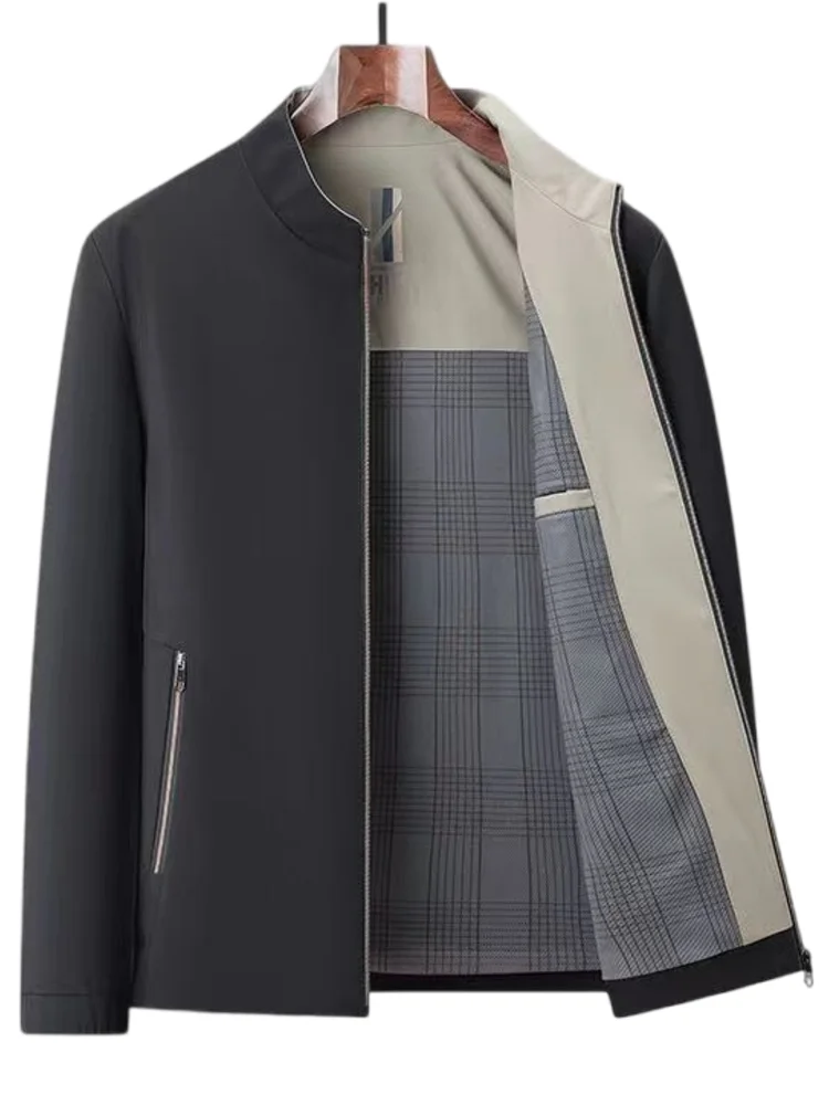 Весенне-осенняя повседневная мужская куртка с тонким воротником-стойкой, дышащая, из полиэфирного волокна, с длинными рукавами, на молнии, однотонная.
Весенне-осенняя повседневная мужская куртка с тонким воротником-стойкой, дышащая, из полиэфирного волокна, с длинными рукавами, на молнии, однотонная.