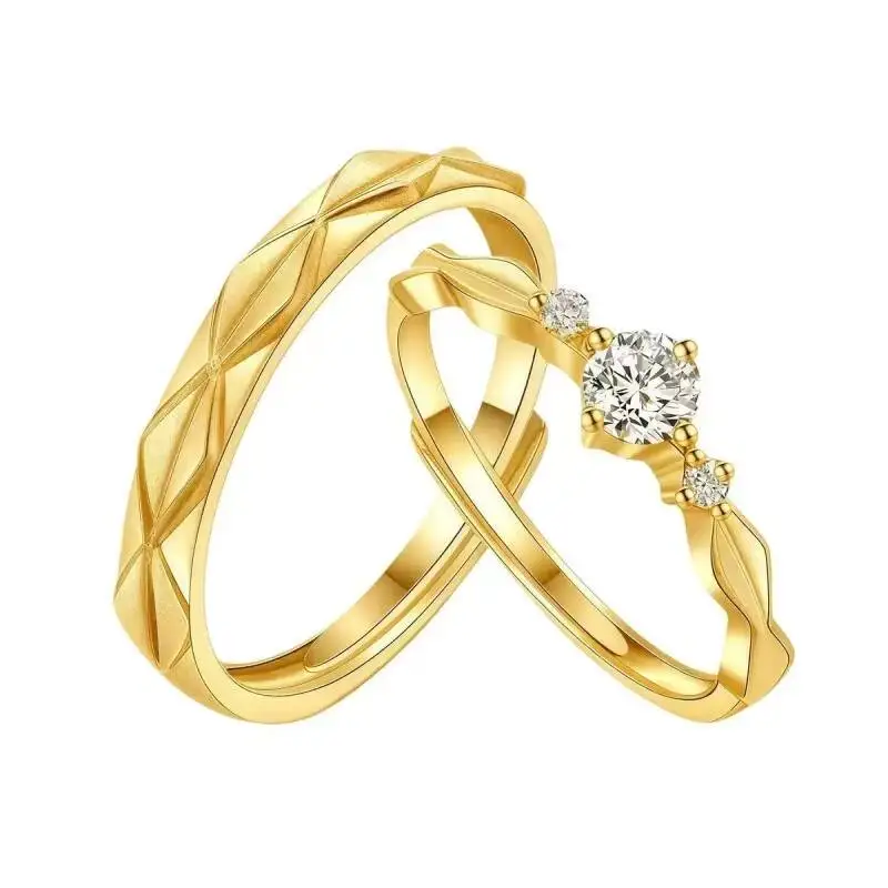 Adjustable Classic Couple Rings Set Rhodium/Gold Plated Brass Open Rings with Zircon Flower Design for Lovers
Adjustable Classic Couple Rings Set Rhodium/Gold Plated Brass Open Rings with Zircon Flower Design for Lovers