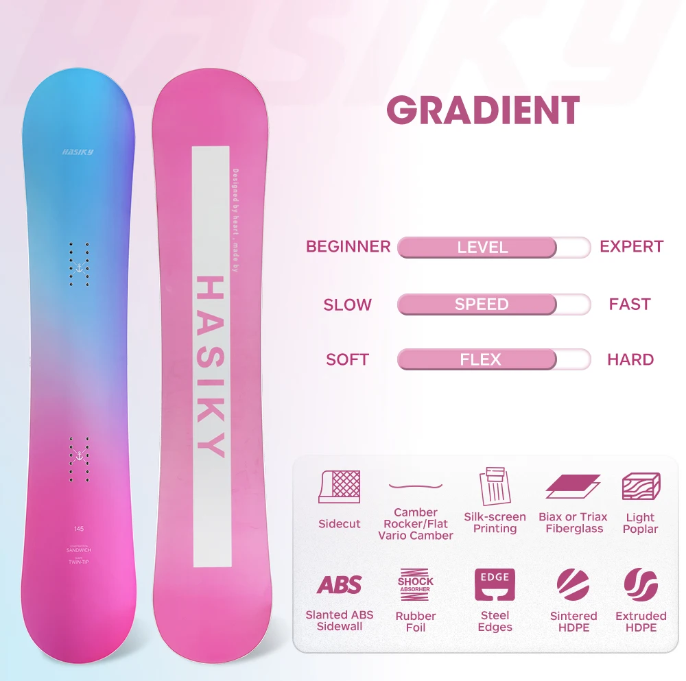 Hasiky Gradient 145 Adult's All Mountain Snowboards With Winter Snowboard women's & Men's Entry-level Adult all-around Skiing
Hasiky Gradient 145 Adult's All Mountain Snowboards With Winter Snowboard women's & Men's Entry-level Adult all-around Skiing