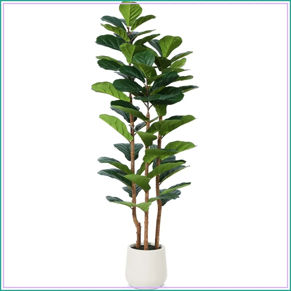 5ft Artificial Fiddle Leaf Fig Tree with White Planter, Fake Ficus Tree with Natural Wood Trunk for Indoor Home Decor
5ft Artificial Fiddle Leaf Fig Tree with White Planter, Fake Ficus Tree with Natural Wood Trunk for Indoor Home Decor
