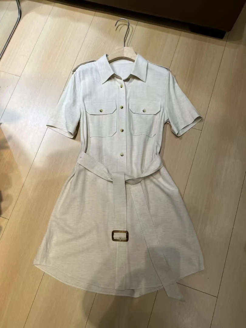 New Spring/Summer High-Quality Stylish Casual Cotton-Linen Short-Sleeve Shirt Dress For Women
New Spring/Summer High-Quality Stylish Casual Cotton-Linen Short-Sleeve Shirt Dress For Women