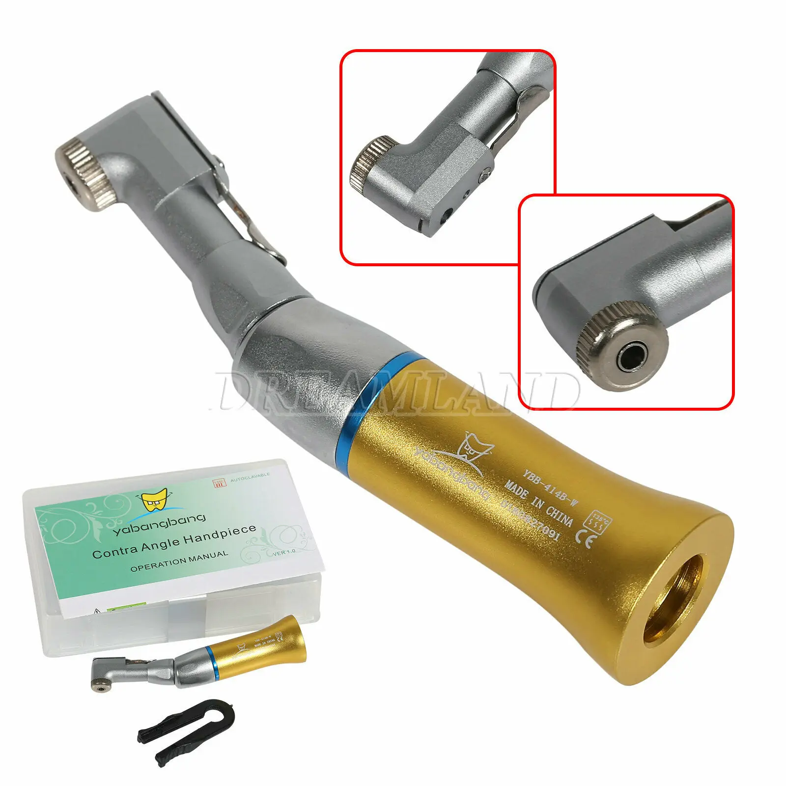 NSK Style Dental Low Slow Speed Contra Angle Handpiece Latch E-type Golden Color
NSK Style Dental Low Slow Speed Contra Angle Handpiece Latch E-type Golden Color