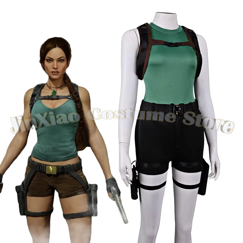 Game Tomb Lara Croft Cosplay Costume Sexy Women Adventurer Outfit Green Tank Top Black Shorts Raider Halloween Carnival Suit
Game Tomb Lara Croft Cosplay Costume Sexy Women Adventurer Outfit Green Tank Top Black Shorts Raider Halloween Carnival Suit