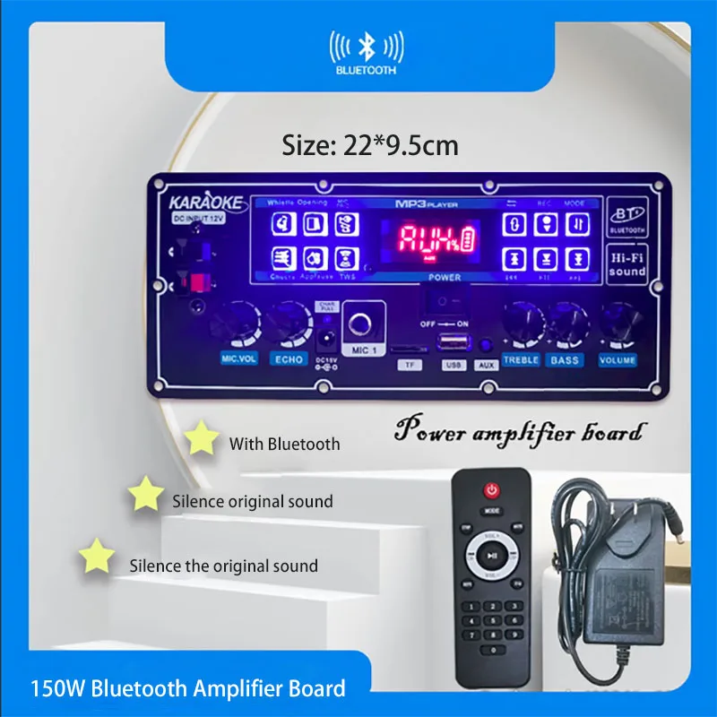 Bluetooth Power Amplifier Board for 8-12inch Speaker Outdoor Audio Amp Module
Bluetooth Power Amplifier Board for 8-12inch Speaker Outdoor Audio Amp Module