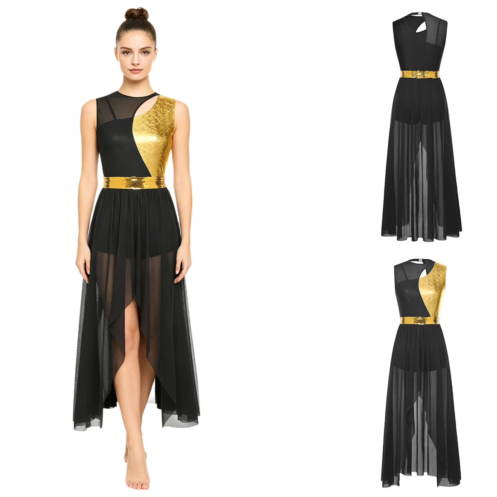 Womens Sequins Lyrical Dance Dress Sleeveless Patchwork Liturgical Worship Lyrical Dancewear for Gospel Concert Revival Night
Womens Sequins Lyrical Dance Dress Sleeveless Patchwork Liturgical Worship Lyrical Dancewear for Gospel Concert Revival Night