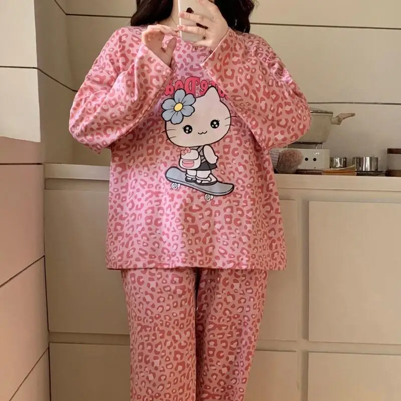 Комплект женской пижамы Sanrio Hello Kitty: весна-осень, новый корейский стиль, для студентов, больших размеров, уютная домашняя одежда для сна и отдыха
Комплект женской пижамы Sanrio Hello Kitty: весна-осень, новый корейский стиль, для студентов, больших размеров, уютная домашняя одежда для сна и отдыха