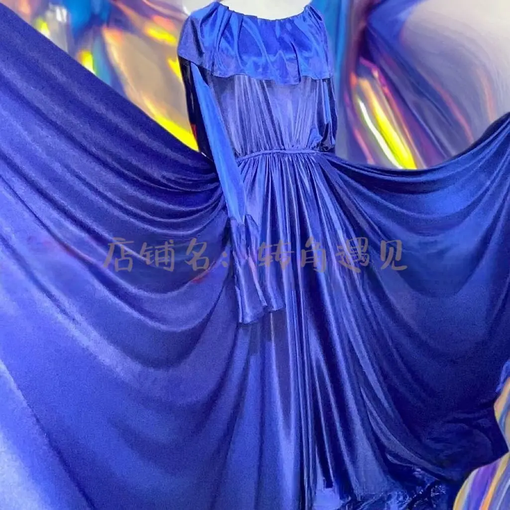 Glossy Women Ruffles Satin Long Dress Loose Maxi Dress One-piece Elegant Dresses Sleeping Wear
Glossy Women Ruffles Satin Long Dress Loose Maxi Dress One-piece Elegant Dresses Sleeping Wear