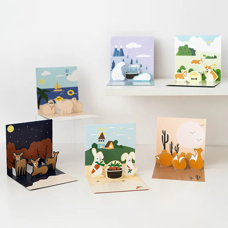 2Pcs 3D Pop up Style Cartoon Happy Birthday Card Folding Creative Best Friends Children's Blessings Cute Animal Cards Gift
2Pcs 3D Pop up Style Cartoon Happy Birthday Card Folding Creative Best Friends Children's Blessings Cute Animal Cards Gift