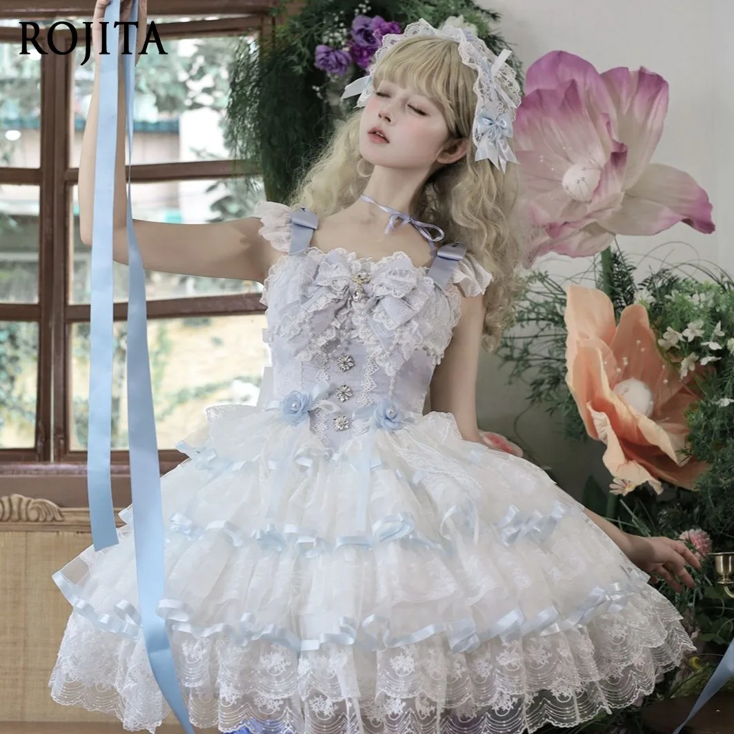 Original Design Lolita Dress Ballet Style JSK Strap Dress for Women Summer Blue JSK + Blue Headpiece + Blue Tail Wing
Original Design Lolita Dress Ballet Style JSK Strap Dress for Women Summer Blue JSK + Blue Headpiece + Blue Tail Wing