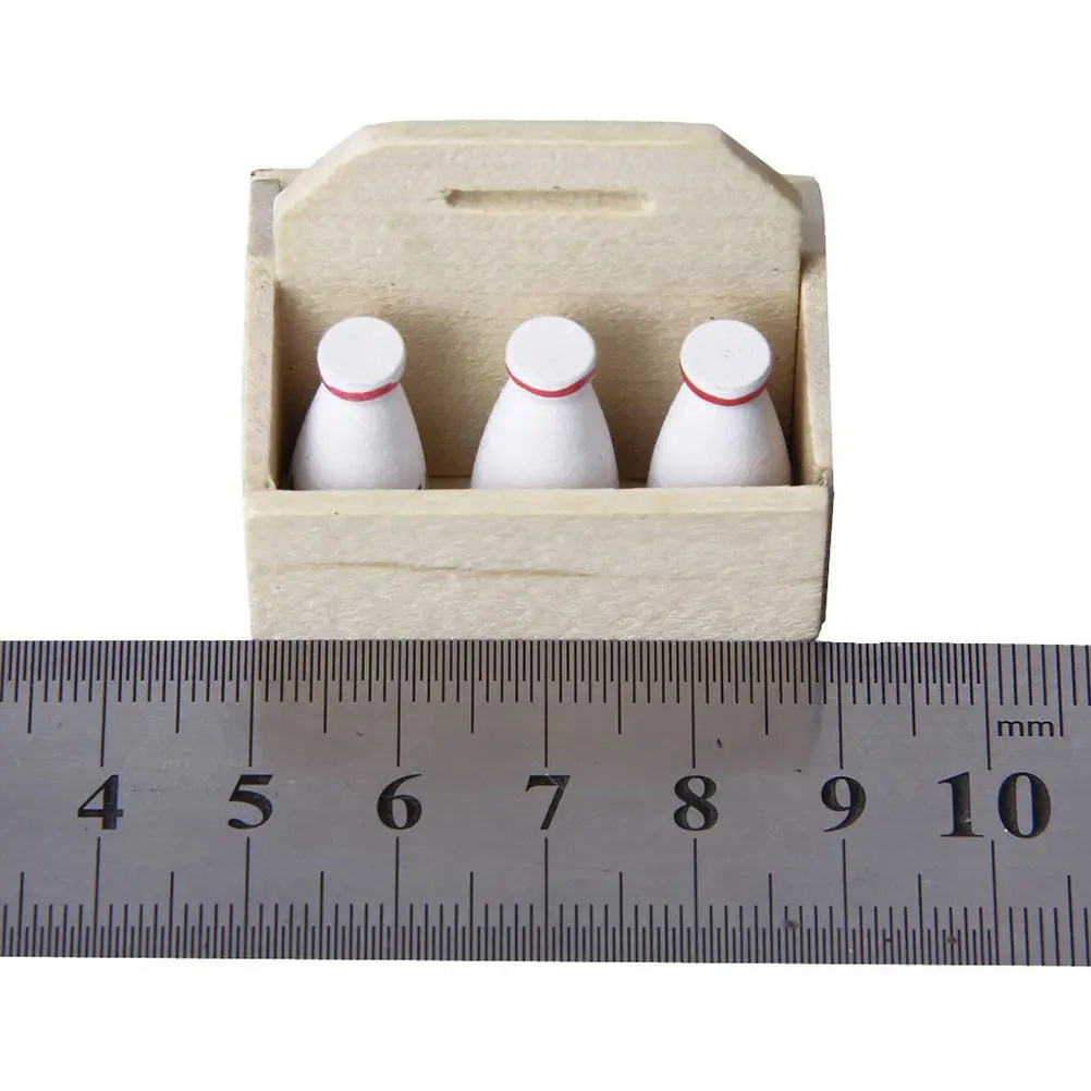 Mini House Milk Bottle Wooden Rack Set Excellent Workmanship 1:12 Miniature Kitchen Decoration Ceramic Bottles
Mini House Milk Bottle Wooden Rack Set Excellent Workmanship 1:12 Miniature Kitchen Decoration Ceramic Bottles