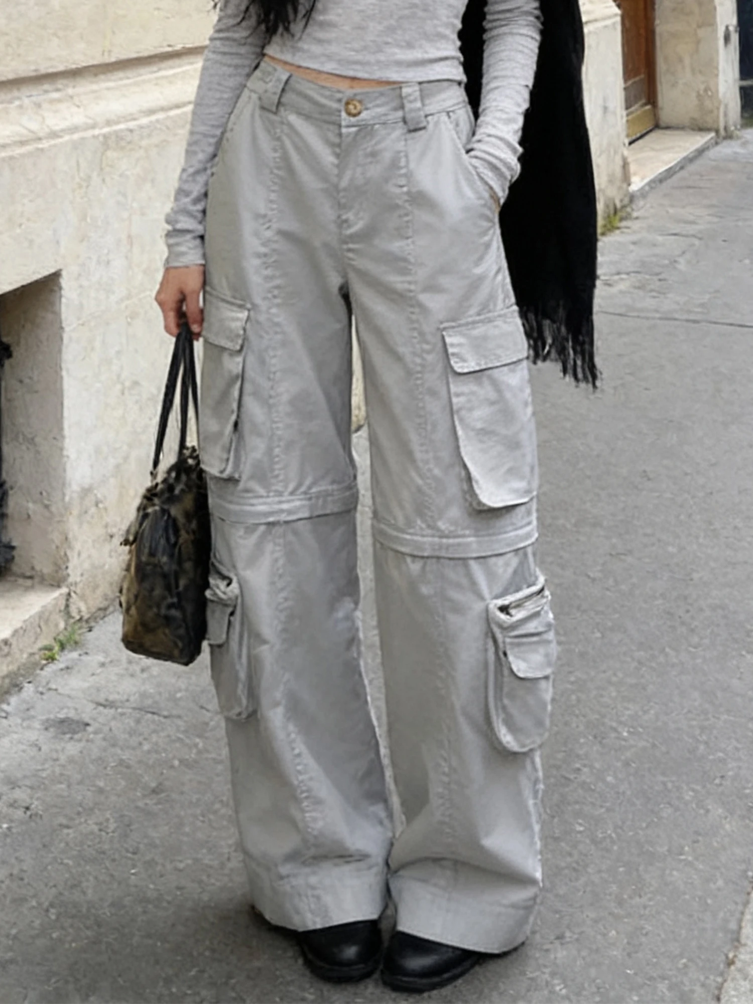 American Retro Grey High Waist Wide Leg Casual Straight Leg Pants Women's Spring New Style Slimming Versatile Leisure Trousers
American Retro Grey High Waist Wide Leg Casual Straight Leg Pants Women's Spring New Style Slimming Versatile Leisure Trousers