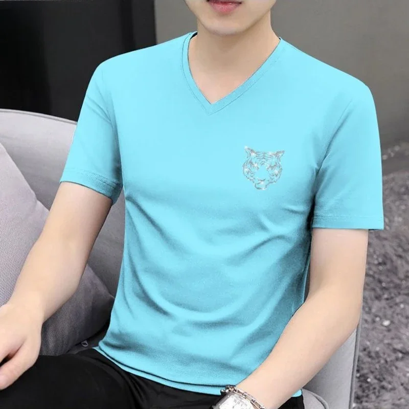 Male Tees Shirts 100℅ Cotton Tiger's Head Tops Black Slim Fit Cool Korean Popular Clothes Clothing Streetwear Kpop Men's T-shirt
Male Tees Shirts 100℅ Cotton Tiger's Head Tops Black Slim Fit Cool Korean Popular Clothes Clothing Streetwear Kpop Men's T-shirt